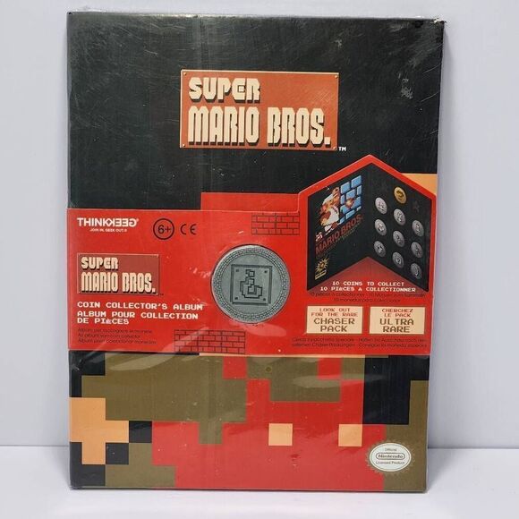 Super Mario Bros Coin Collectors Album ThinkGeek Holds 10 Collectible Coins NES - Picture 1 of 5